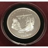 A 1997 Isle Of Man Leiv Eiriksson 999-1001 commemorative ½ crown. In clear protective case.