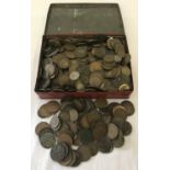 A collection of vintage and antique coins.