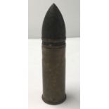 A WW1 French 37mm AP round (inert), markings to base of shell case.