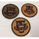 3 WWII style US Tank Destroyer embroidered patches; 2 wheel, 3 wheel & 4 wheel variants.