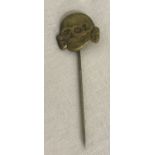 A WWII style Waffen SS Totenkopf skull lapel pin.