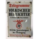 A German WWII style enamel sign.