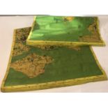 WWII style German Luftwaffe oil cloth canvas pilots' maps.