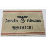 A German WWII style Deutscher Volkssturm (Home Guard) armband.
