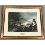 A framed and glazed mounted print, "Found and Lost", Battle of Roundway Down, 13th July 1643.