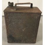 A WWII era 2 gallon petrol can with war department arrow, dated 1940.