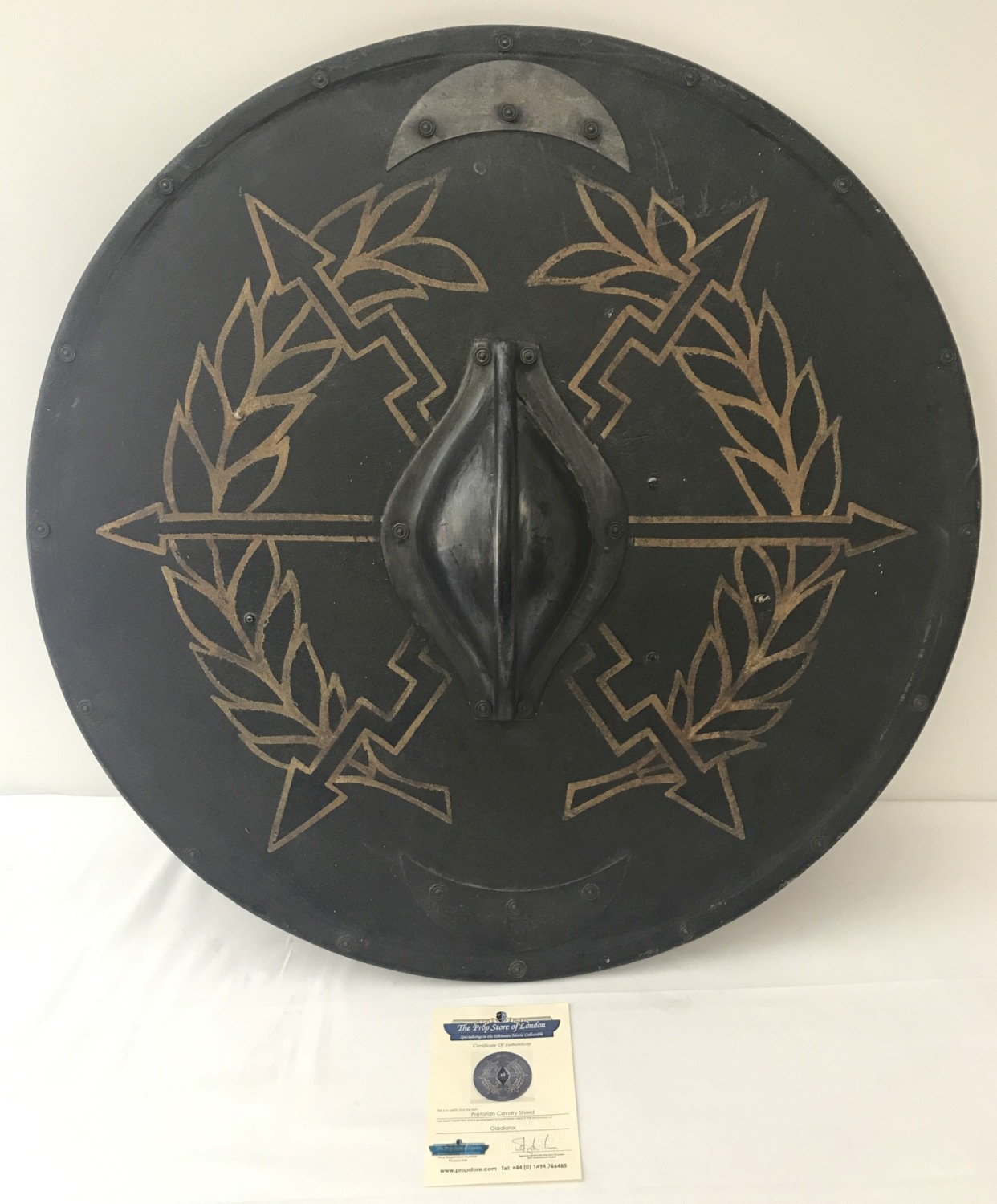 A Pretorian Cavalry Shield used in the 2000 film Gladiator. Complete with CAO.