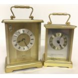 Two modern carriage clocks by Acctim & Bulova.