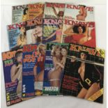 12 vintage issues of Knave, adult erotic magazine.