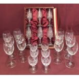 A set of 6 Stuart Crystal short stemmed glasses together with 2 other sets of glasses.