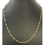 A 9ct gold Singapore style chain, approx. 18" long.