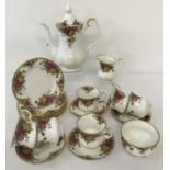A collection of Royal Albert "Old Country Roses" coffee ware.