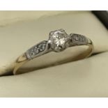 A vintage 18ct gold diamond solitaire ring.