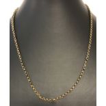 A vintage gold belcher chain approx. 16" long. Tests as 9ct gold.