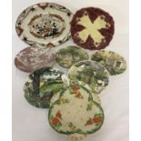 A collection of decorative plates to include Victorian examples, Wedgwood and Royal Albert.