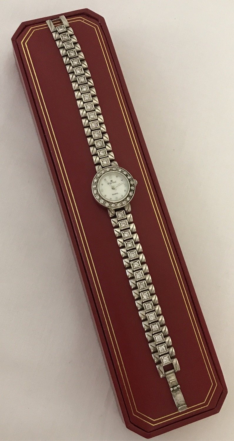 A 925 silver ladies wristwatch by Oskar Emil.
