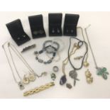 A collection of costume jewellery to include boxed earrings, necklaces and bracelets.
