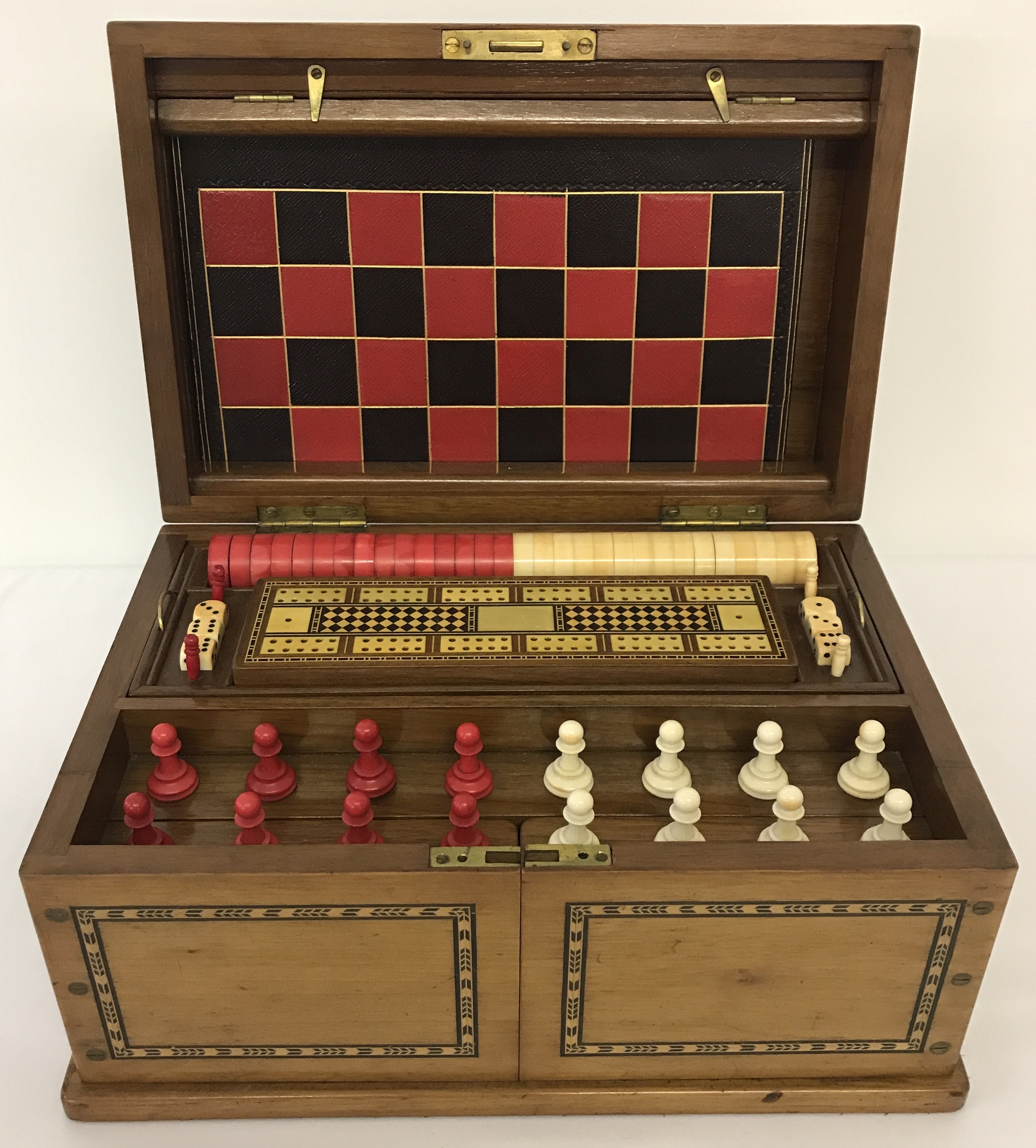 A late 19th century fitted games compendium, possibly by Goodhall & Son. - Image 12 of 13