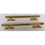 A pair of Art Deco brass hexagonal shaped door handles.