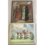 2 vintage oil on board paintings. The Secret Door by Phyllis Giles together with a signed painting