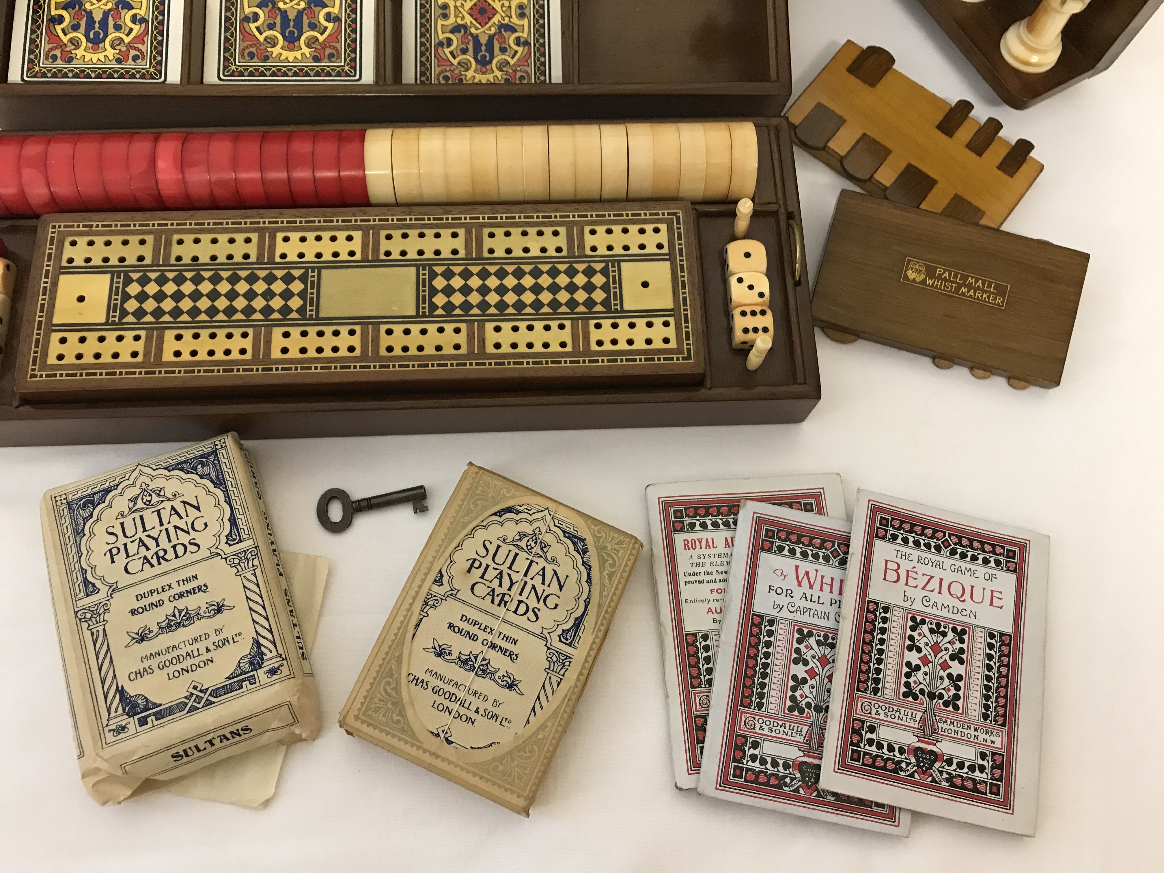 A late 19th century fitted games compendium, possibly by Goodhall & Son. - Image 5 of 13