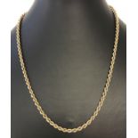 A 9ct gold 18" rope chain.