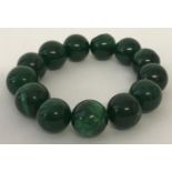 A modern jade bead elasticated bracelet.