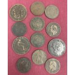 A collection of Victorian era European coins.