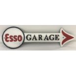 A wall hanging cast metal Esso Garage arrow plaque.