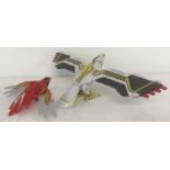 2 vintage 1990's Bandai Toys Mighty Morphin Power Rangers bird toys.