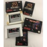 2 boxed Super Nintendo SNES games; Primal Rage and Mortal Kombat 3.