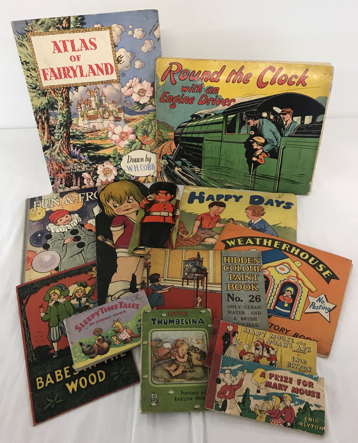 A collection of vintage children's story books dating from the 1930's.