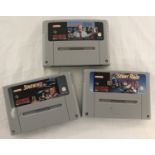 3 unboxed Super Nintendo SNES games cartridges; starwing, Stunt Race & John Madden Football.