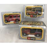 3 boxed Burago diecast 1/25 scale collectors vehicles.