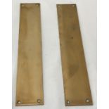A pair of vintage brass door finger plates.
