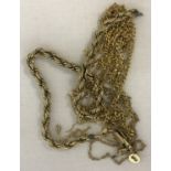 A small quantity of broken 9ct gold chains. Suitable for scrap.