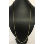 A 9ct gold rope style chain. Approx. 28".