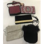 5 vintage evening and clutch bags.