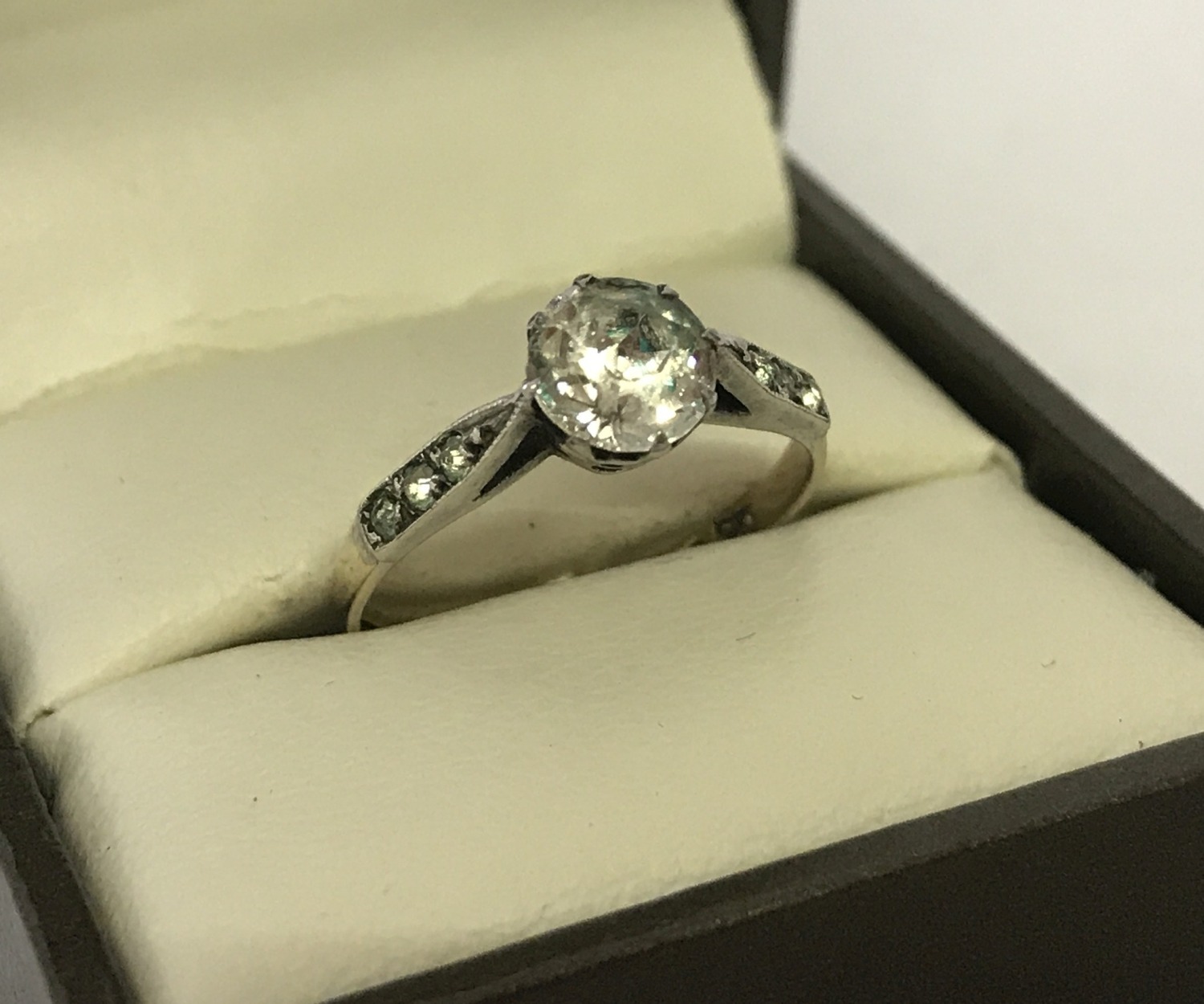 A 9ct gold and silver vintage dress ring.