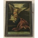 A framed antique print on glass of "The passion Of Our Saviour" from the original by Moritio.