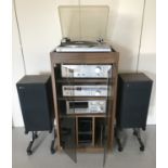 A collection of JVC Hi-Fi separates together with a Hi-Fi unit and a pair of Celestion speakers.