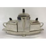 An Art Deco style 4 piece silver plated tea set.