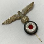 A German WWII style Kriegsmarine "Donald Duck" cap eagle stick pin badge.