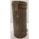 WWII style gas mask cannister in Normandy colours. Marked 1943.