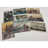 A collection of 8 vintage postcards depicting U boats.