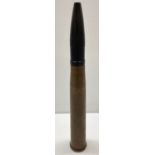 A Suez crisis era 40mm Bofors shell case, dated 1955, with inert resin head.