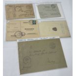 3 x WWI German Field Post covers/letters, WWII German postcard.