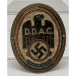A WWII style D.D.A.C German automobile club car badge.