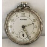 A WWI style Prussian trench art pocket watch by Anker with luminescent hands & subsiduary dial.