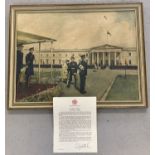 A framed and glazed print "Sovereign's Parade" by Terrance Cuneo.